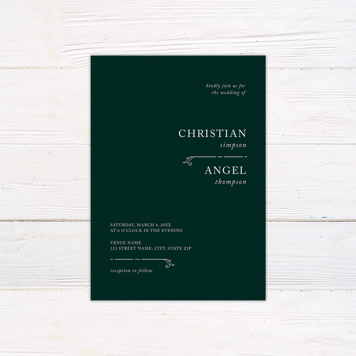 Simple Lines Minimalist Wedding Invitation