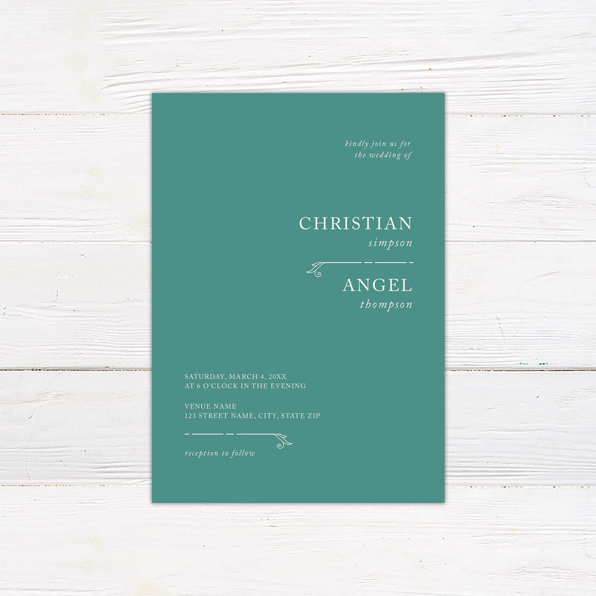 Simple Lines Minimalist Wedding Invitation