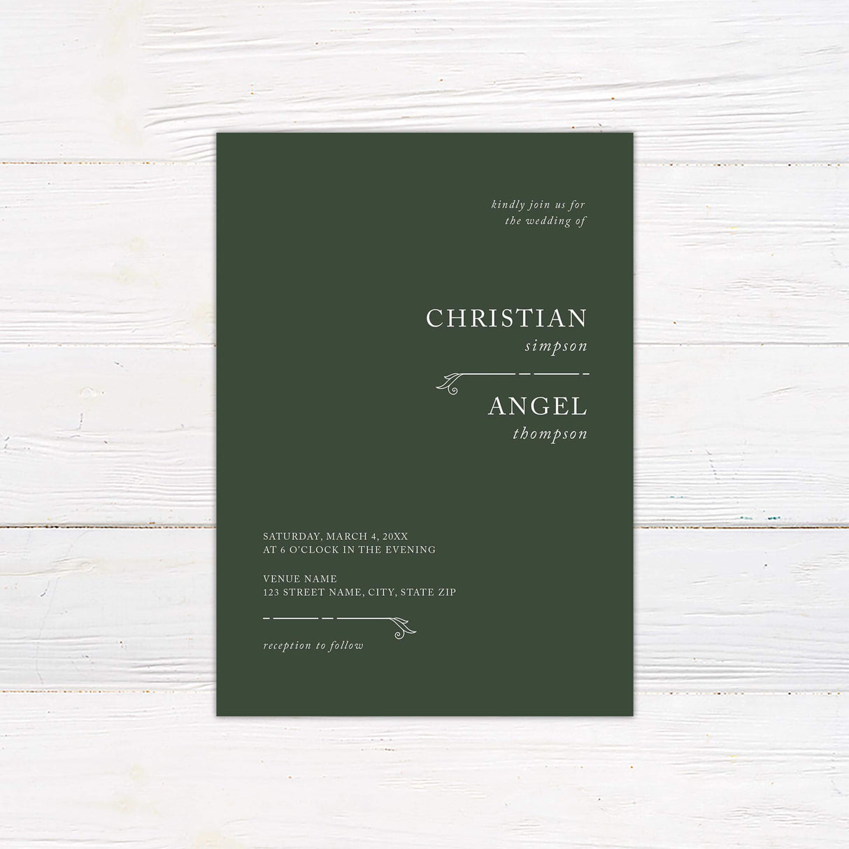 Simple Lines Minimalist Wedding Invitation
