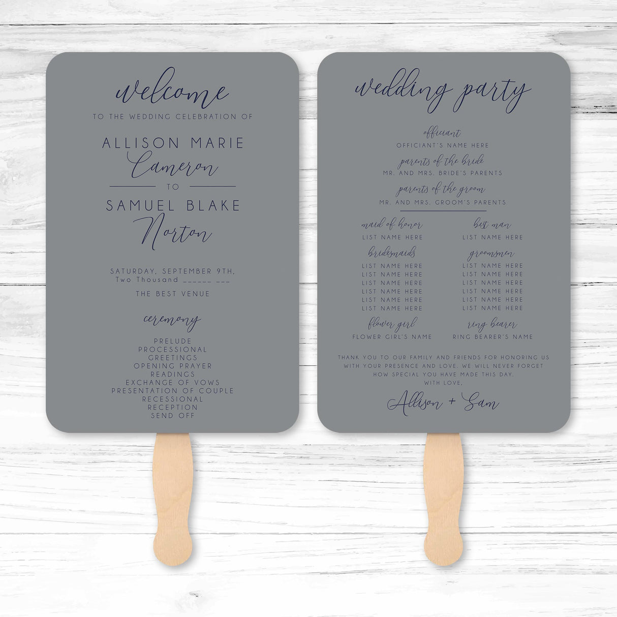 Specialty Paper Wedding or Event Program Fans