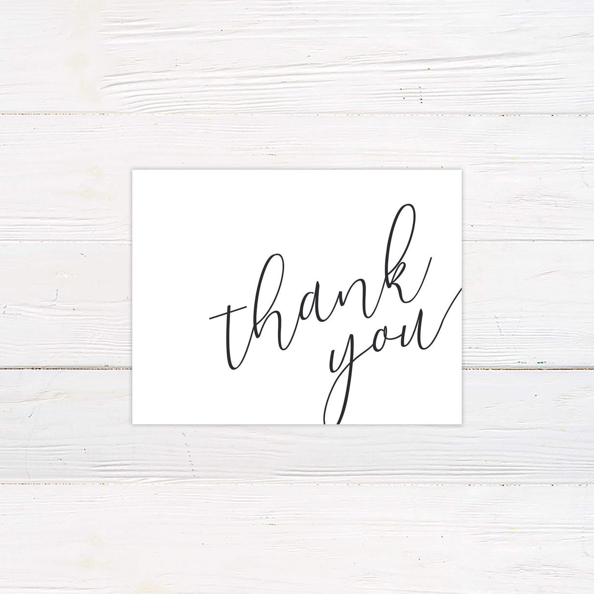 Elegant thank you card with coordinated minimalist fonts