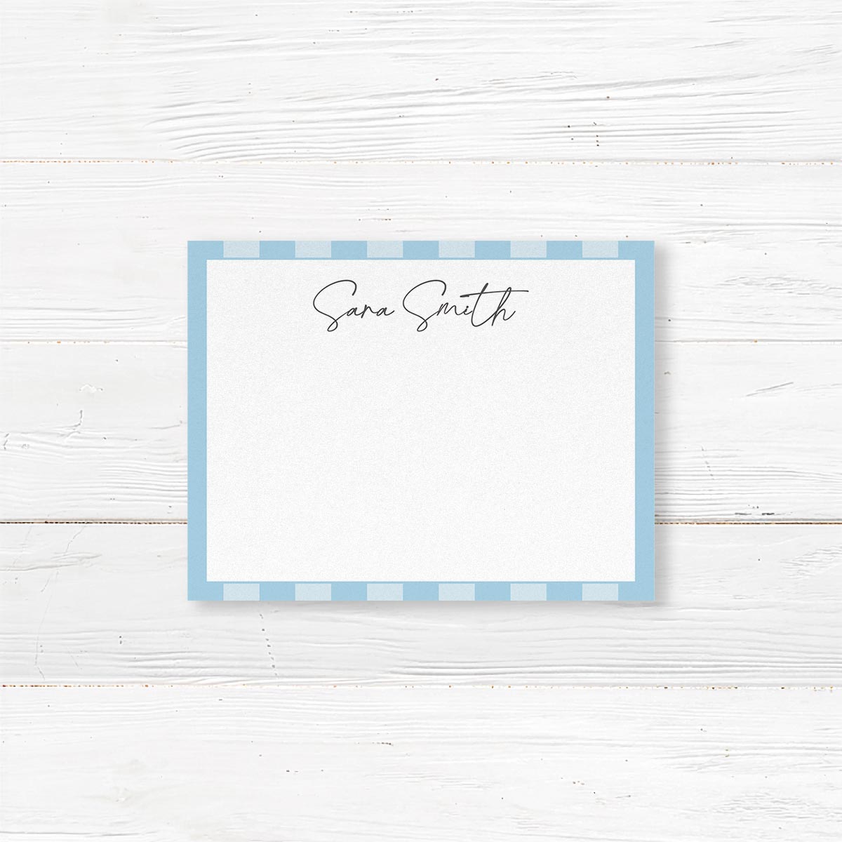 Minimalist Simply Written Note Card with Striped Border