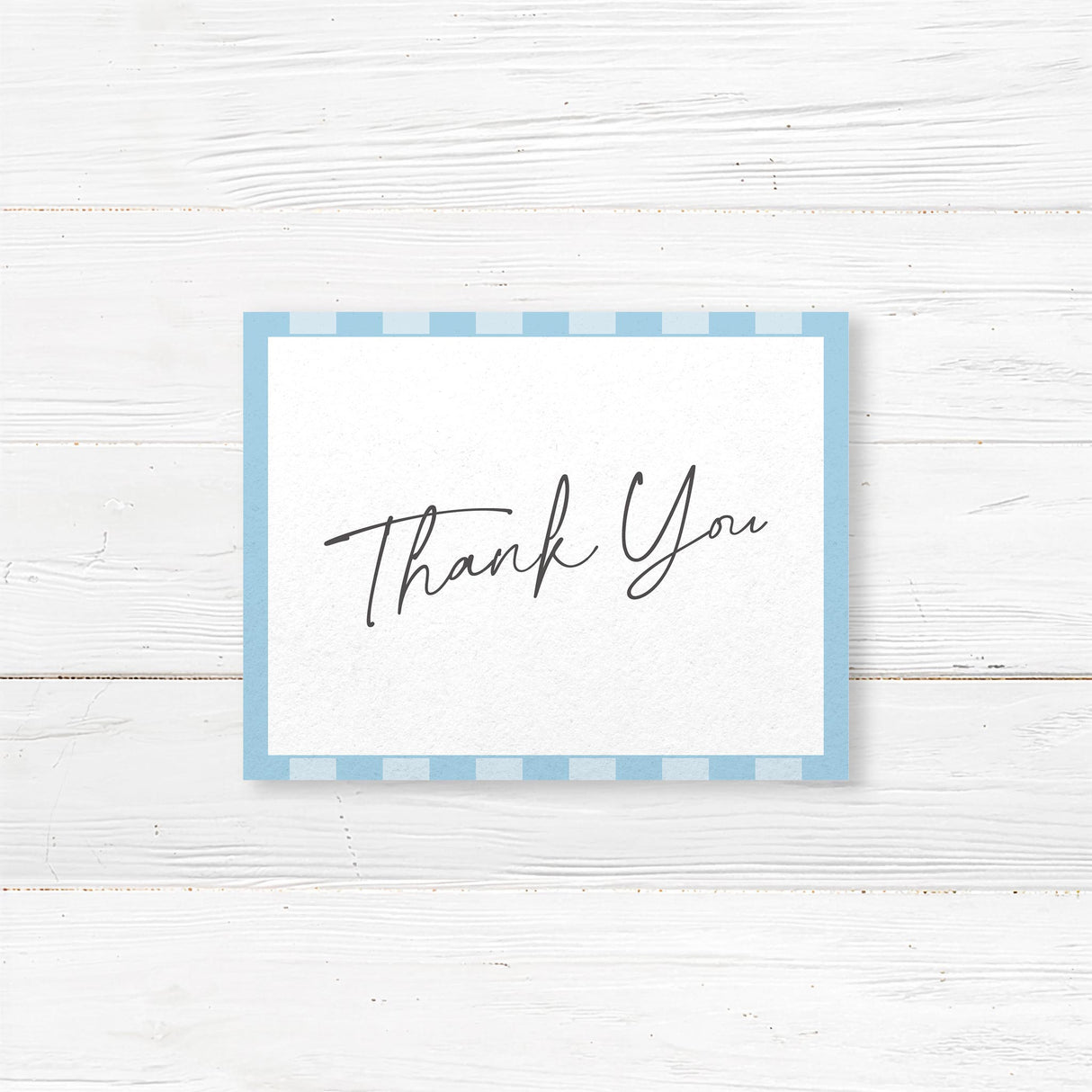 Simply Written Thank You Card with Ivory Stripe Border