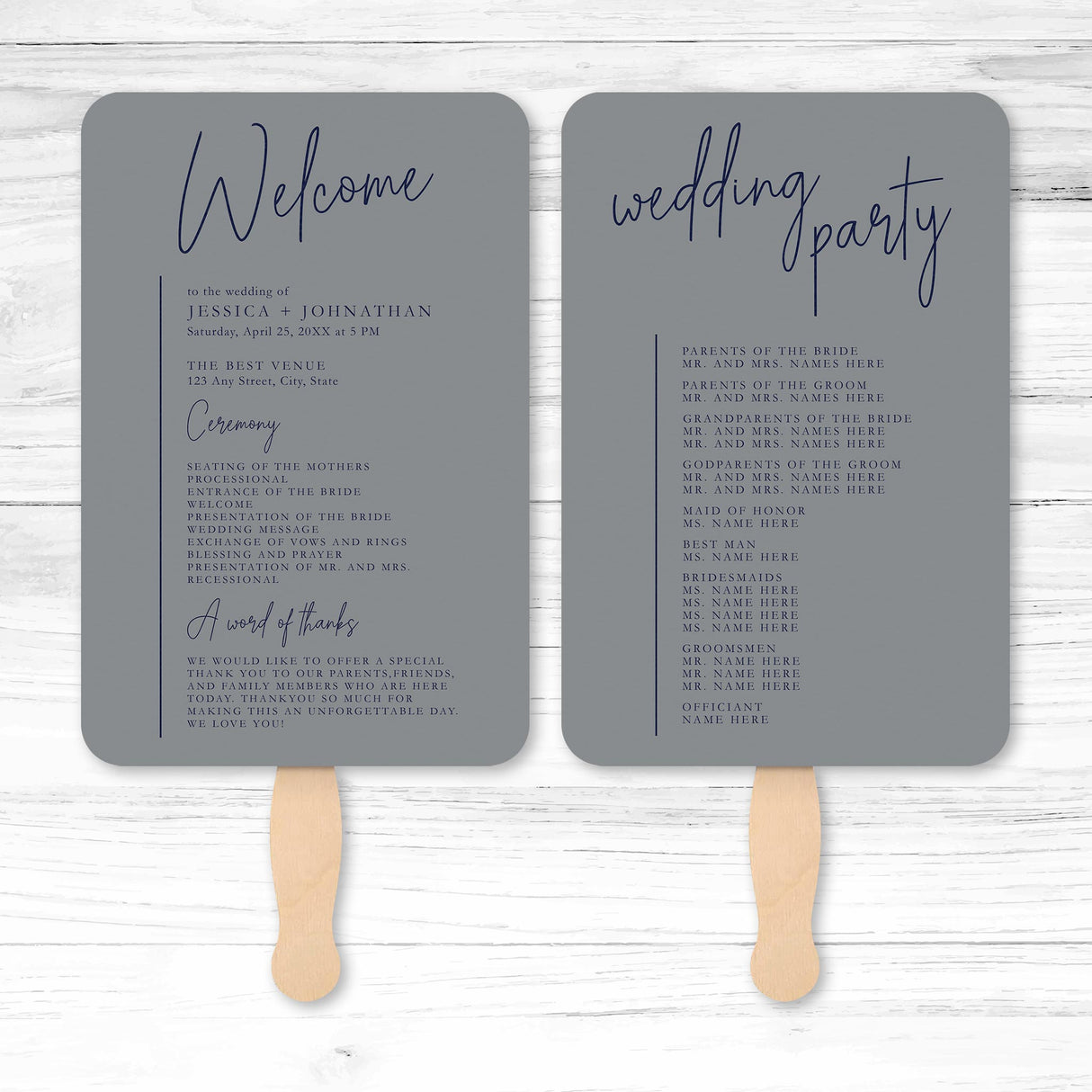 Specialty Paper Wedding or Event Program Fans