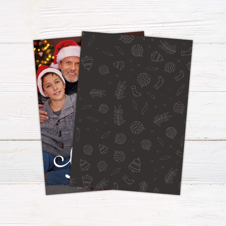 Customizable holiday photo card with “We Are So Blessed” message and interchangeable family image - back side