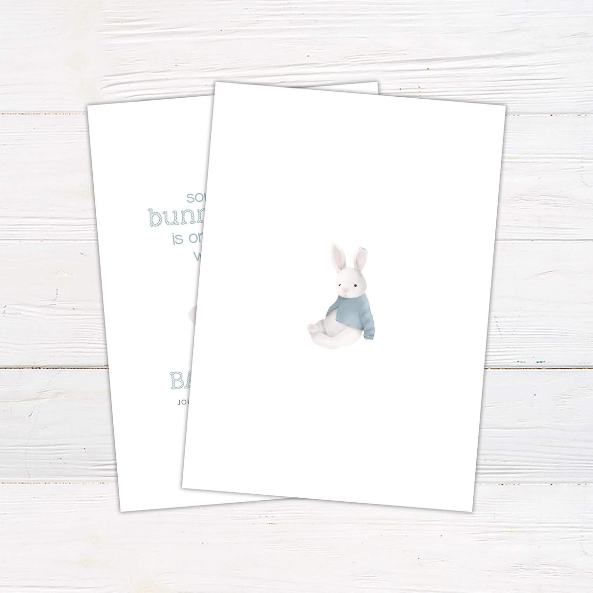 Invitación suave para baby shower de conejo