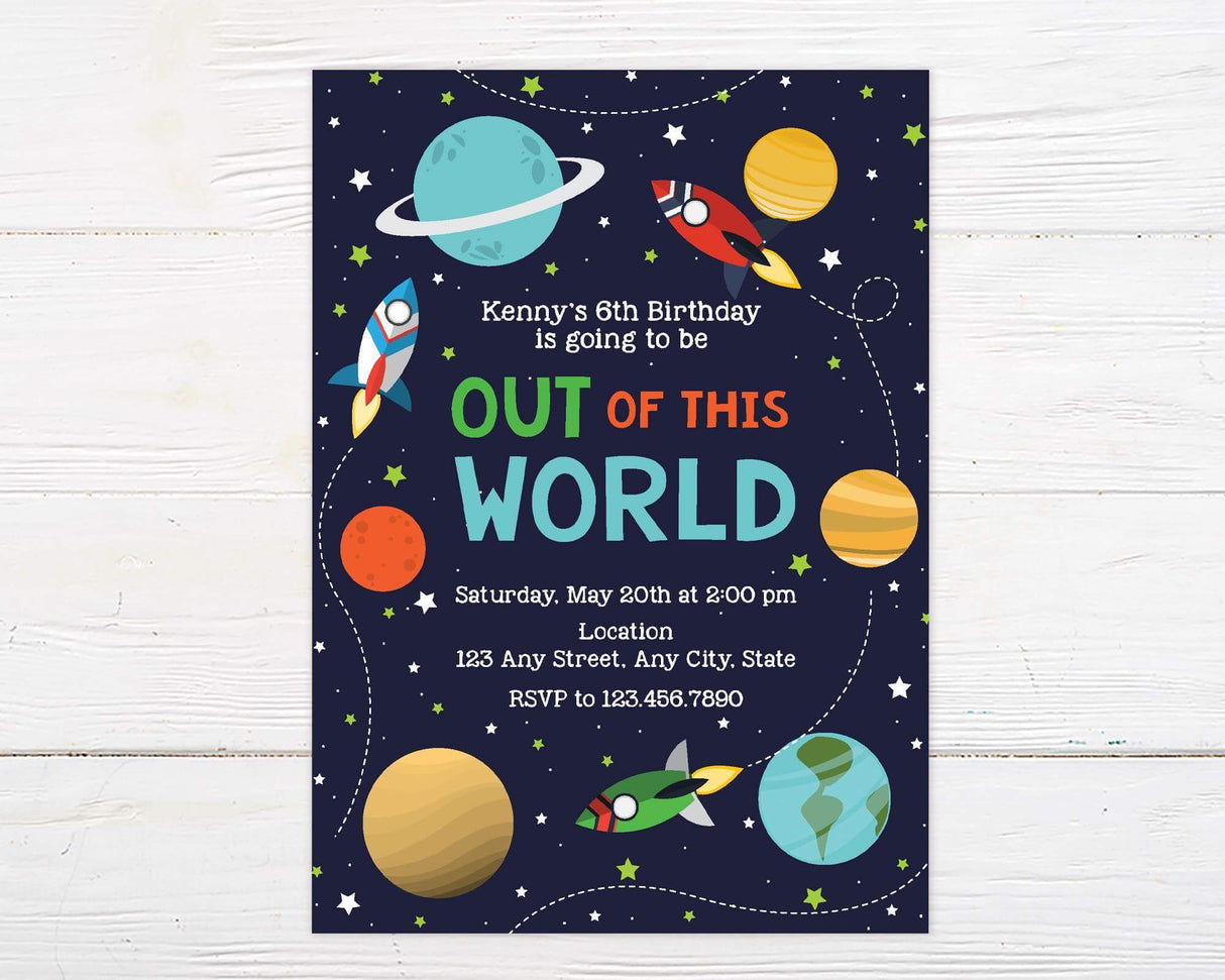 Space Birthday Invitation - goprintplus