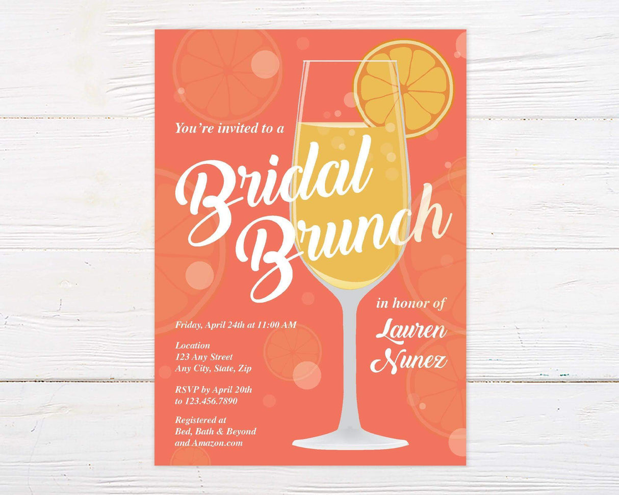 Sparkling Mimosa Shower Invitation - goprintplus