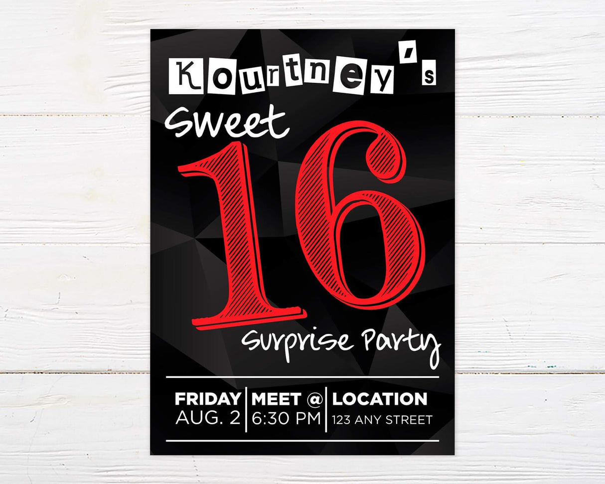 Sweet Sixteen Birthday Invitation - goprintplus