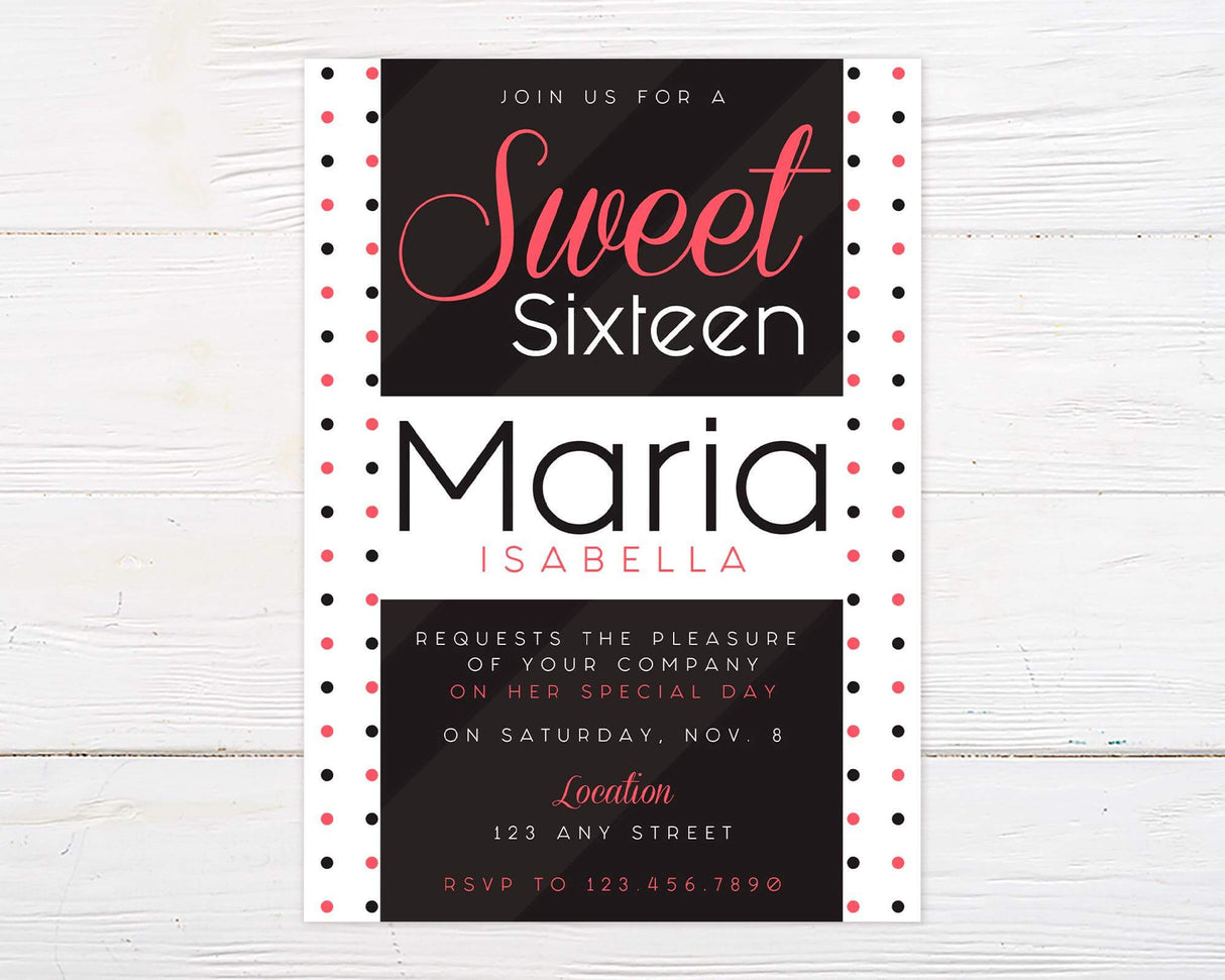 Sweet Sixteen Invitation - goprintplus