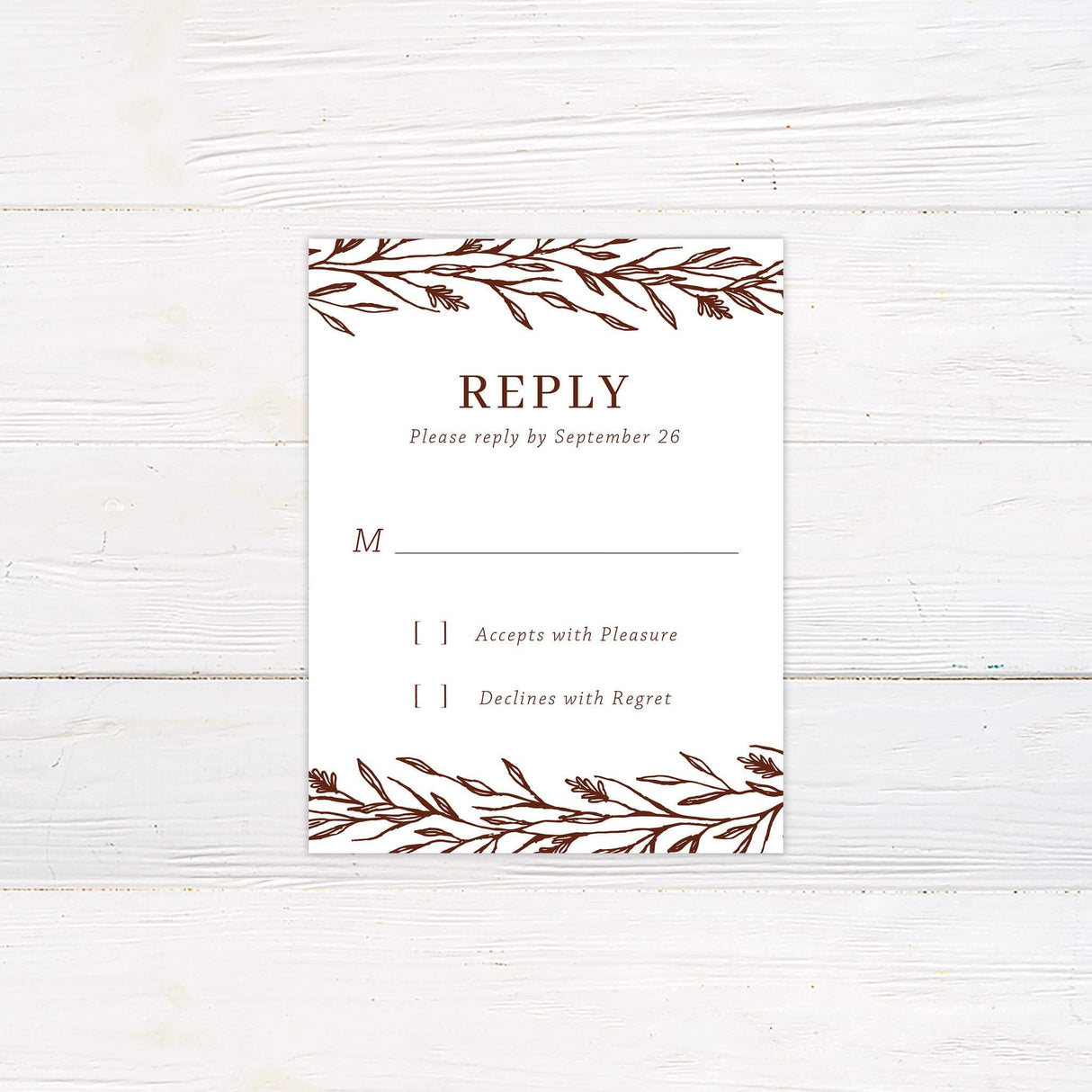 Terracotta Foliage RSVP - goprintplus