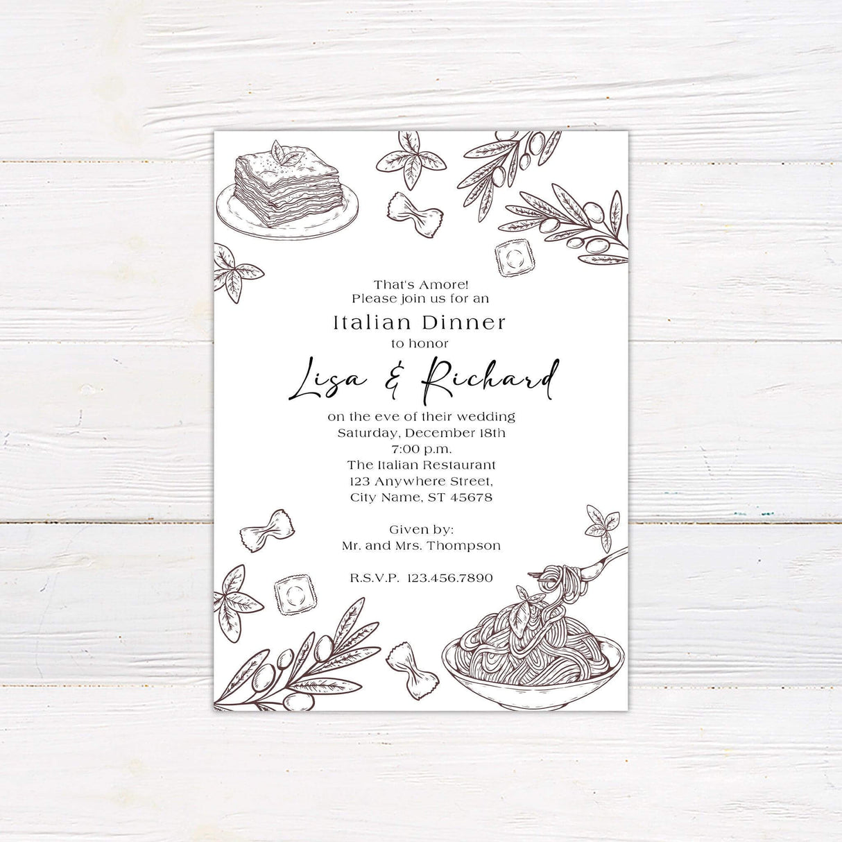 That's Amore Invitation - goprintplus