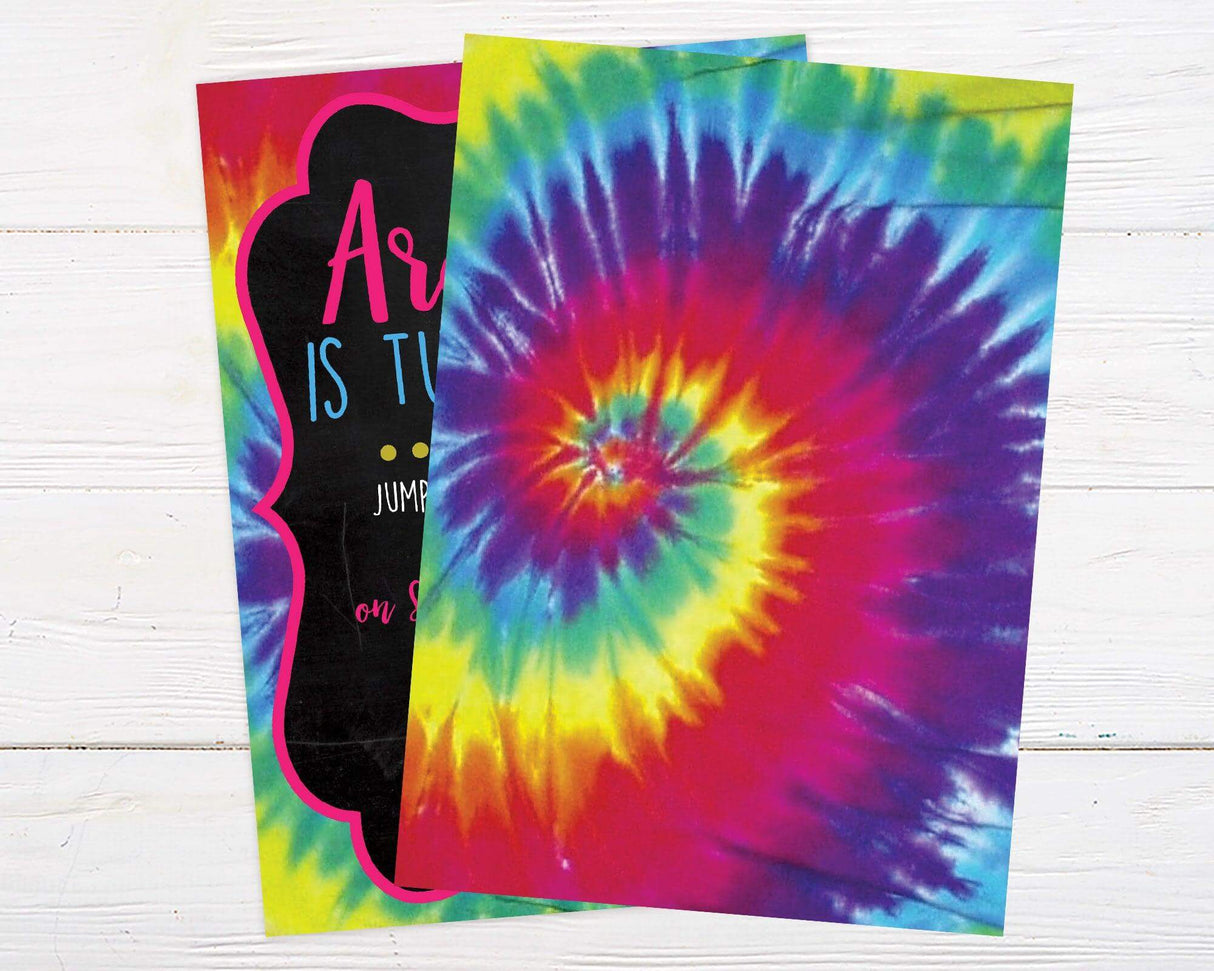 Tie Dye Birthday Invitations - goprintplus