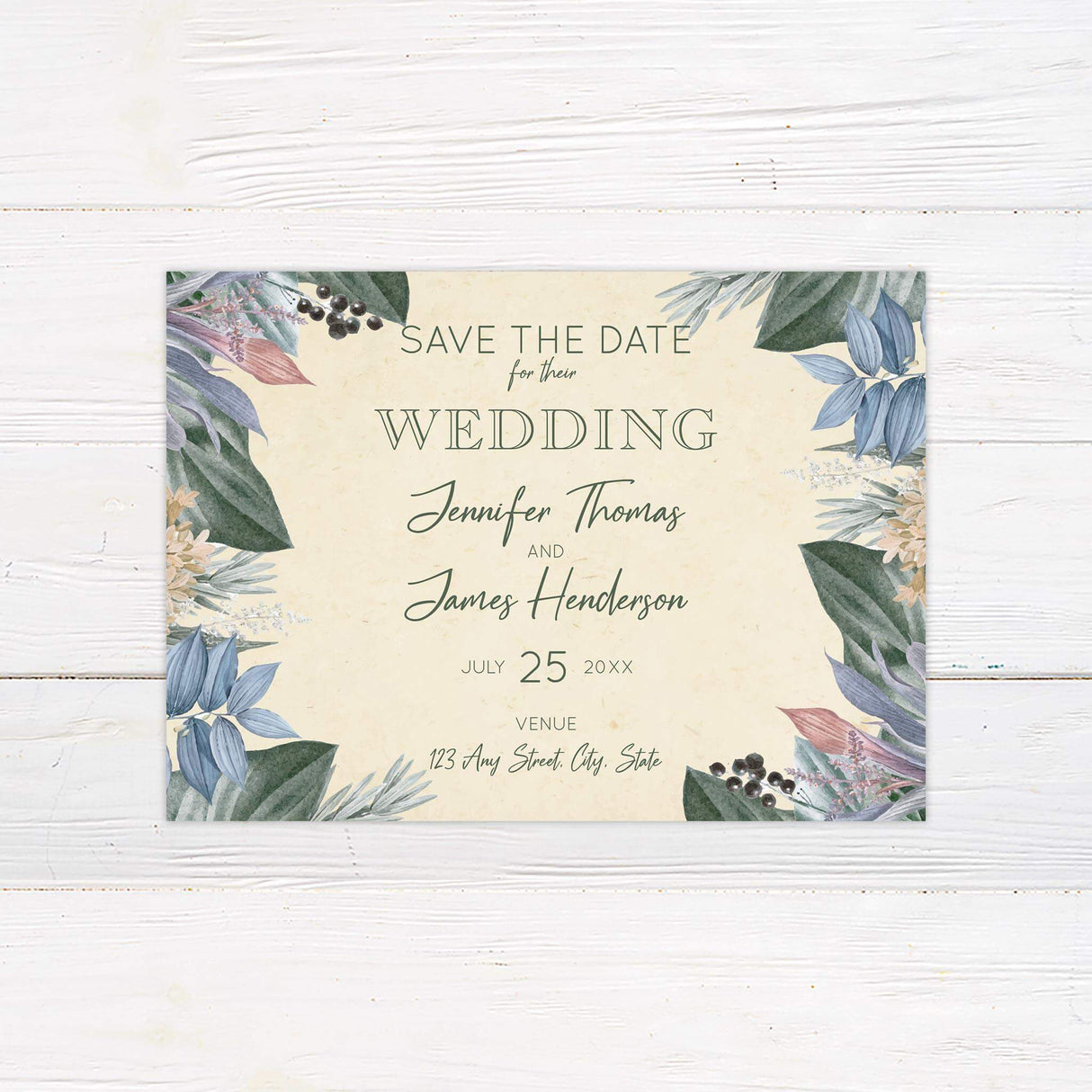 Tropical Floral Save The Date - goprintplus