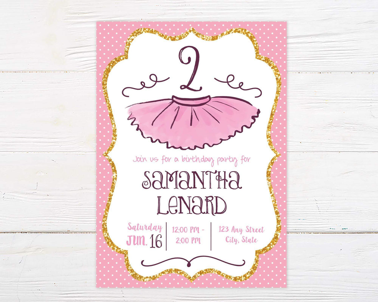 Tutu Birthday Invitation - goprintplus