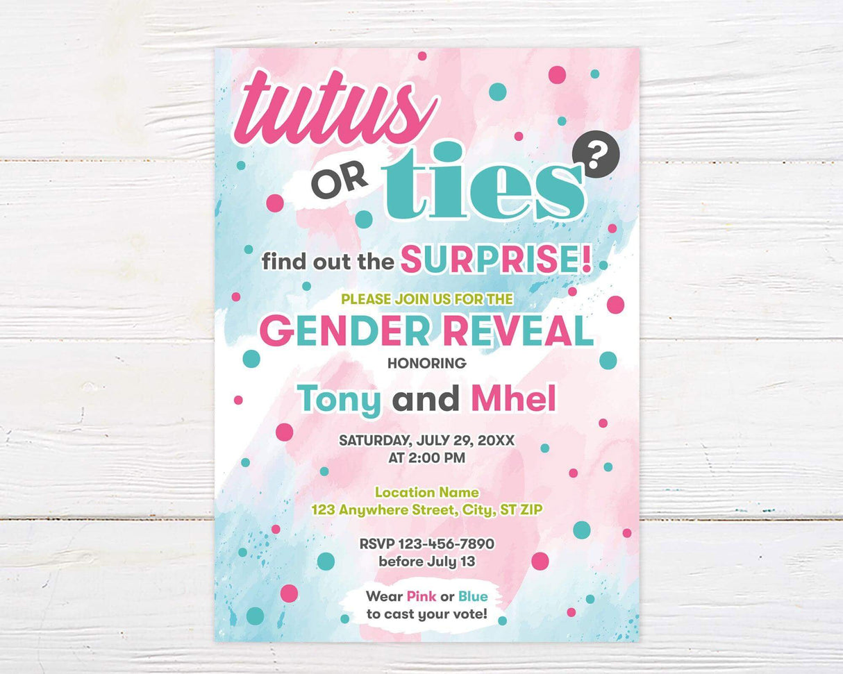 TuTus or Ties Gender Reveal - goprintplus