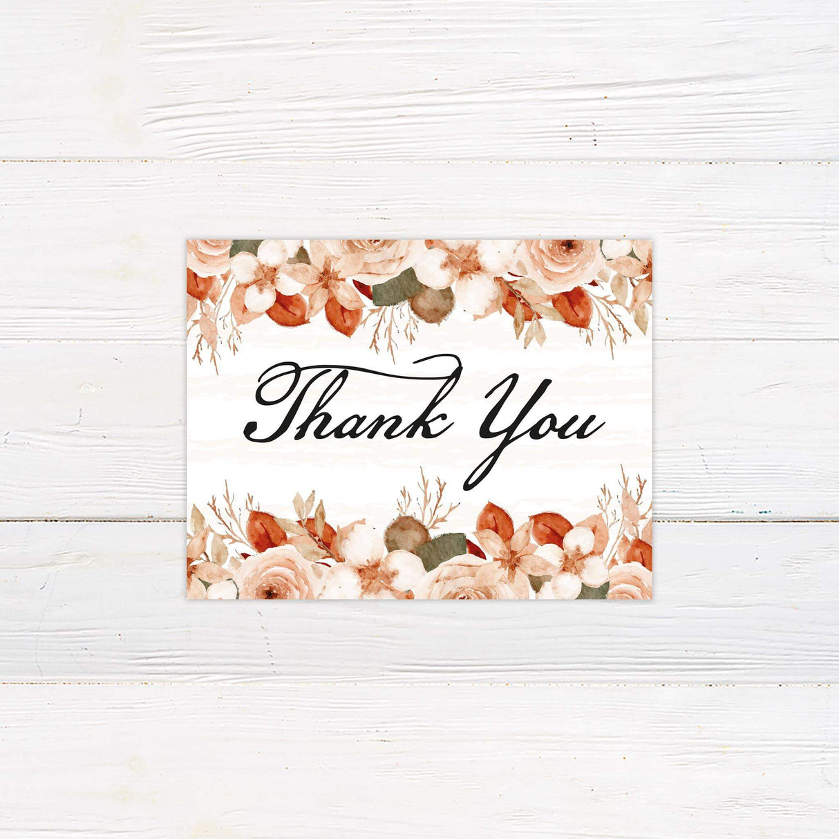 Vintage Floral Thank You Card - goprintplus
