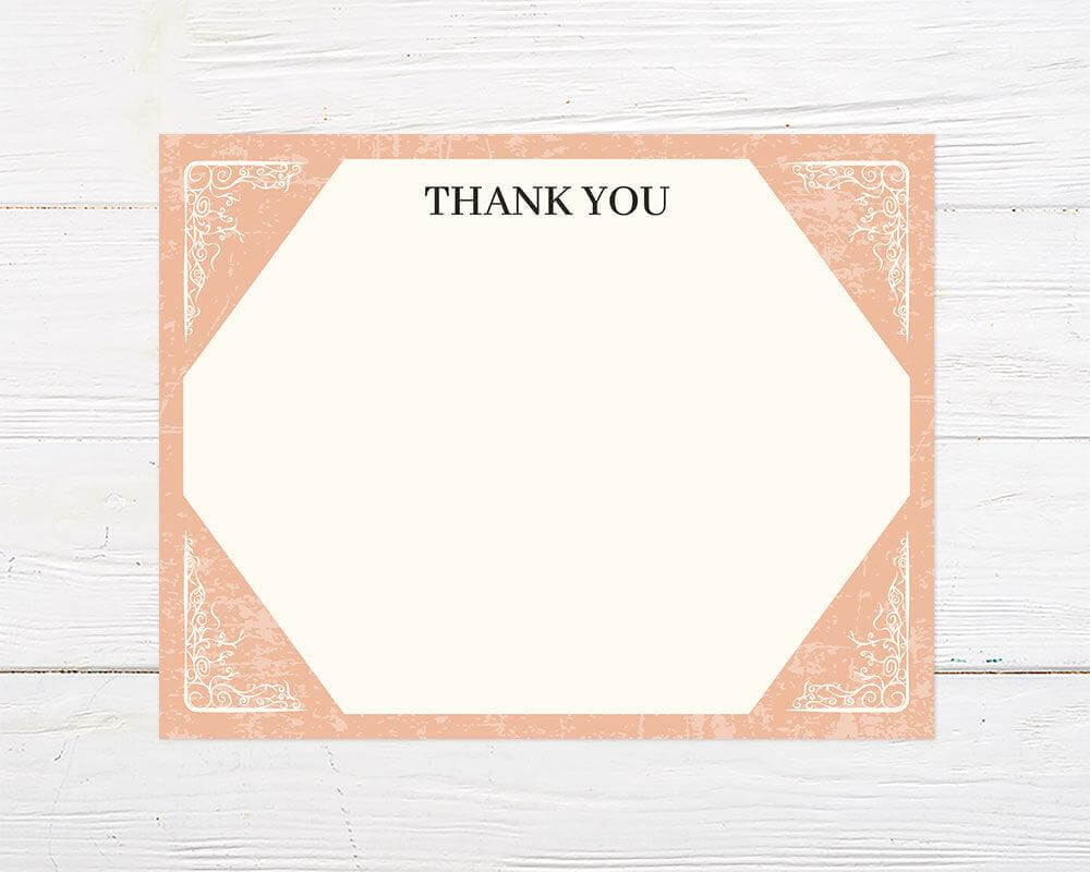 Vintage Peach Thank You Card - goprintplus