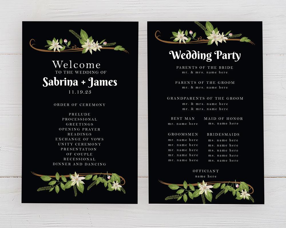 Vintage White Floral Program - goprintplus