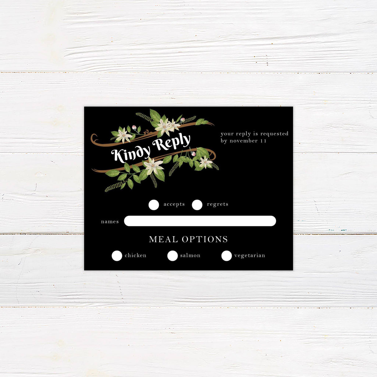 Vintage White Floral RSVP - goprintplus