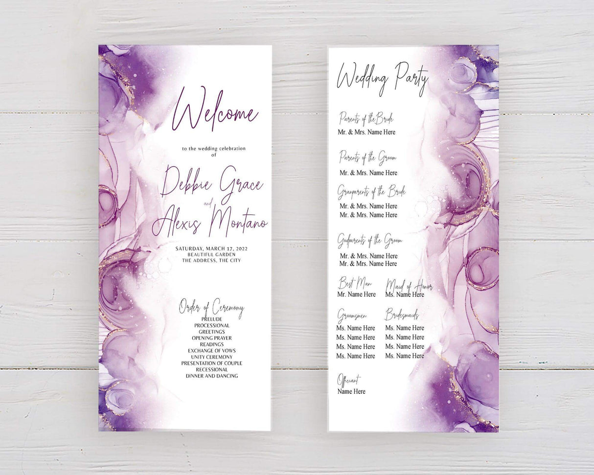 Watercolor Purple Abstract Program - goprintplus