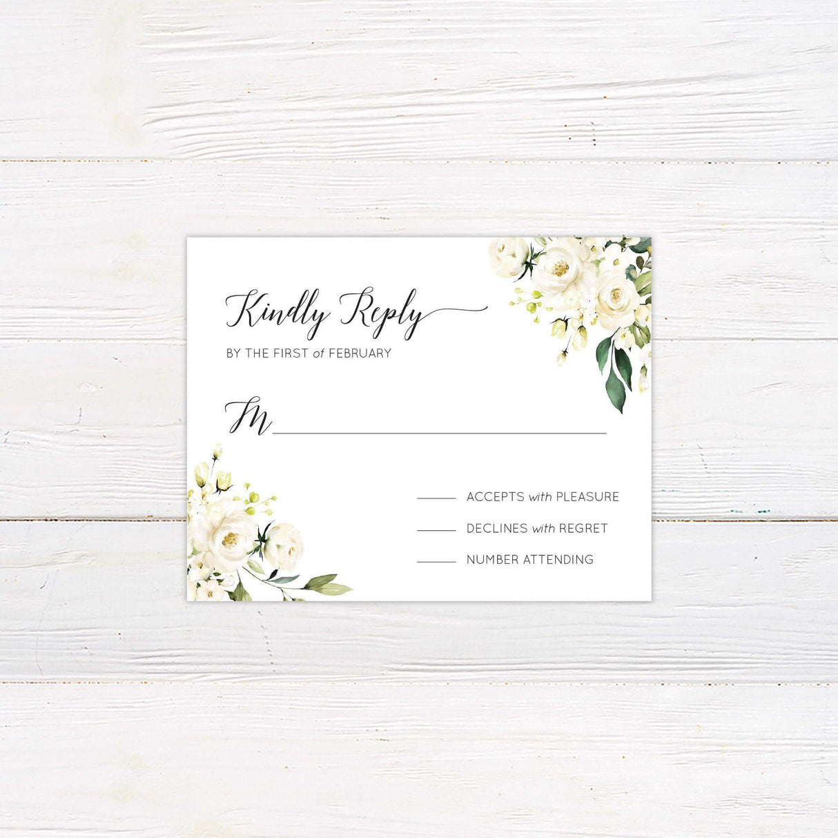White Roses RSVP - goprintplus