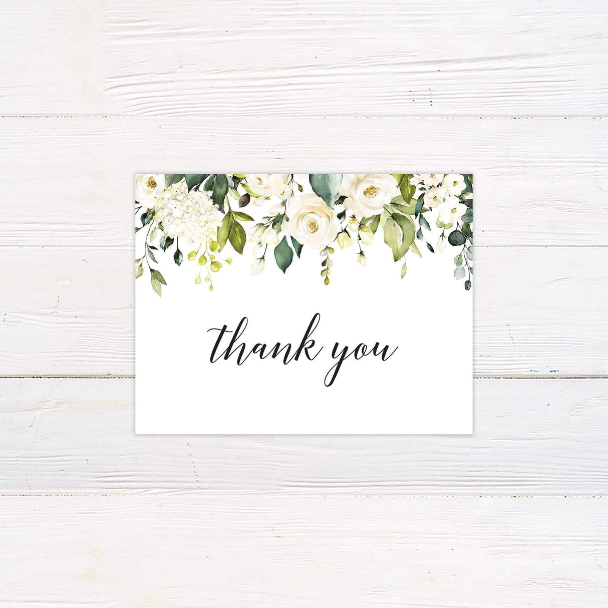 White Roses Thank You Card - goprintplus