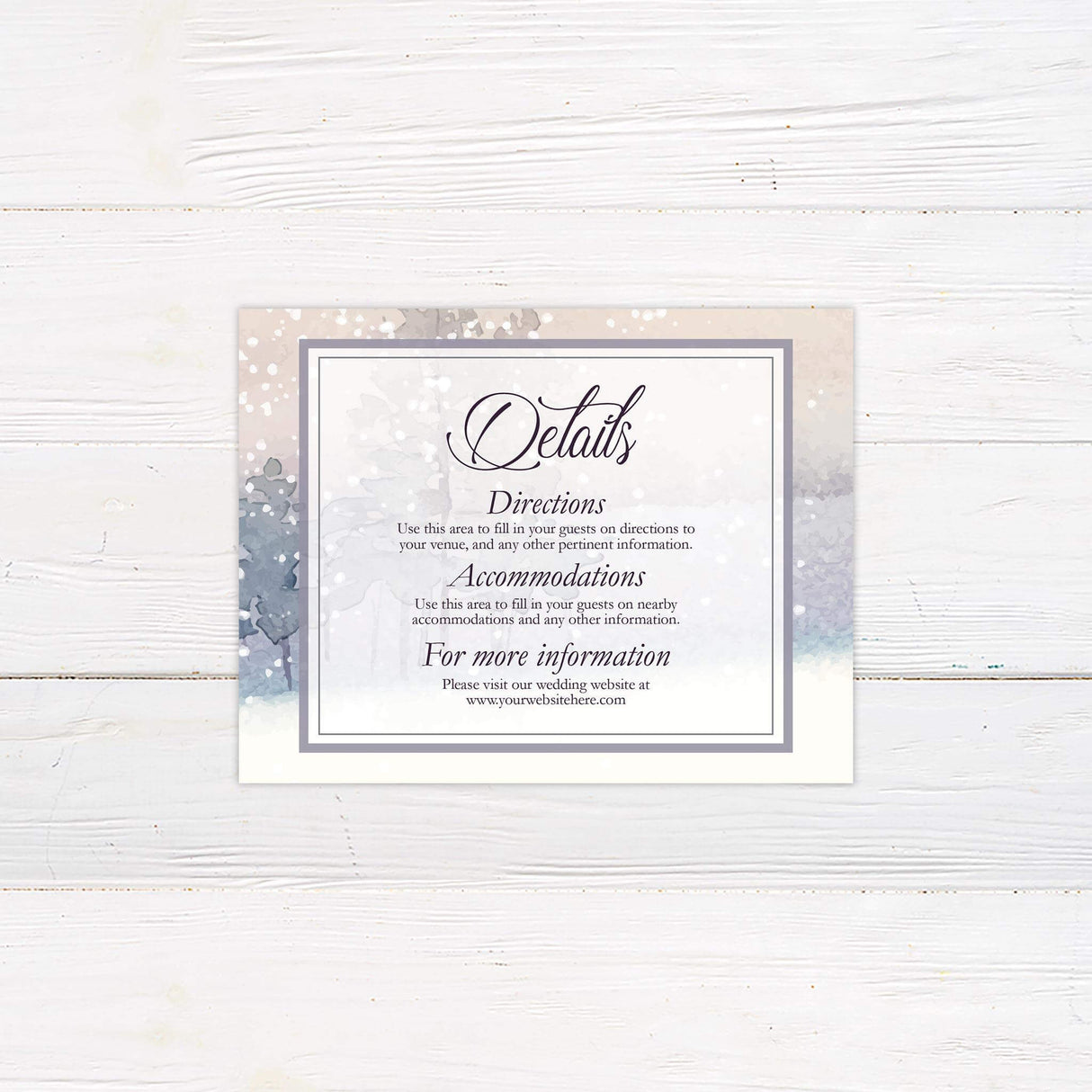 Winter Forest Snow Details Cards - goprintplus