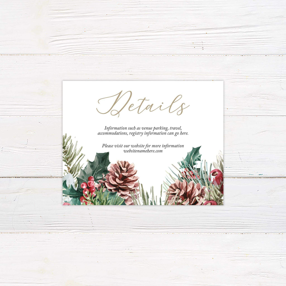 Winter Pine Cones Details Cards - goprintplus