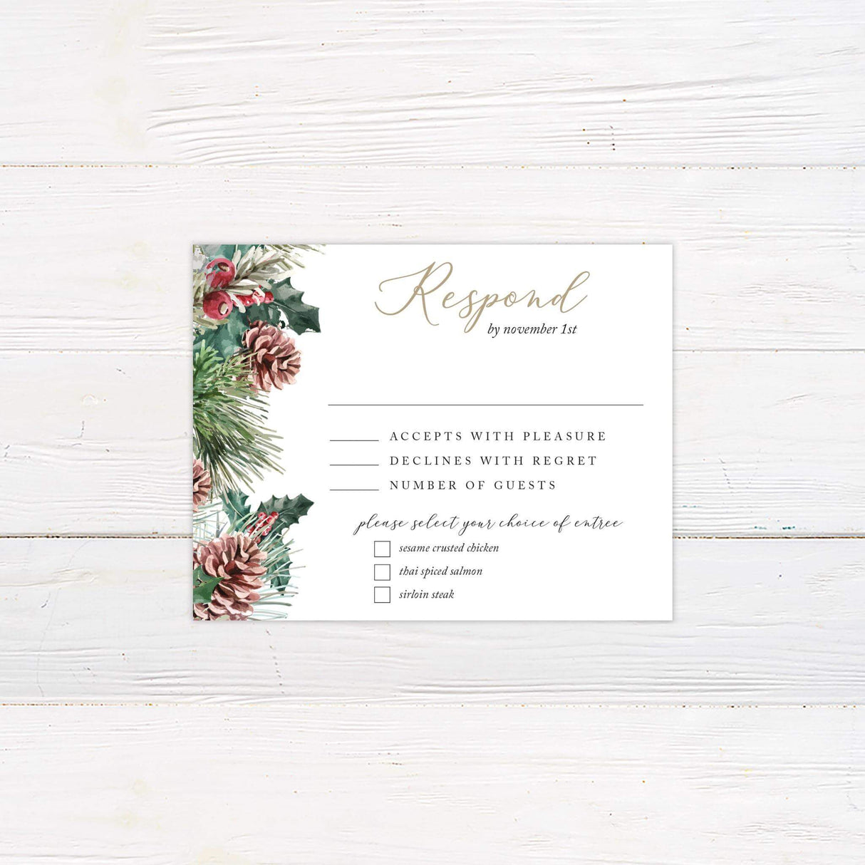 Winter Pine Cones RSVP - goprintplus