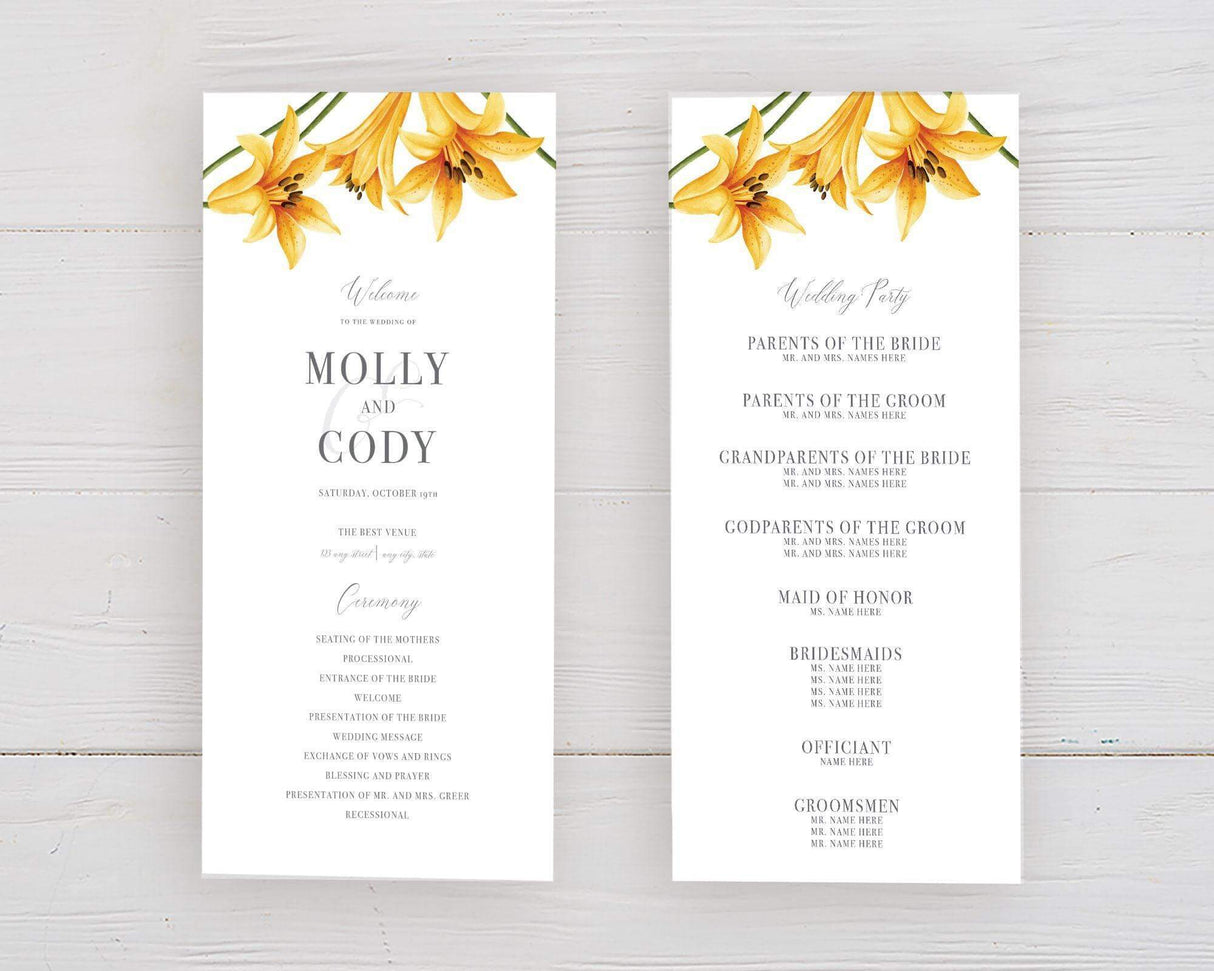 Yellow Lilies Program - goprintplus