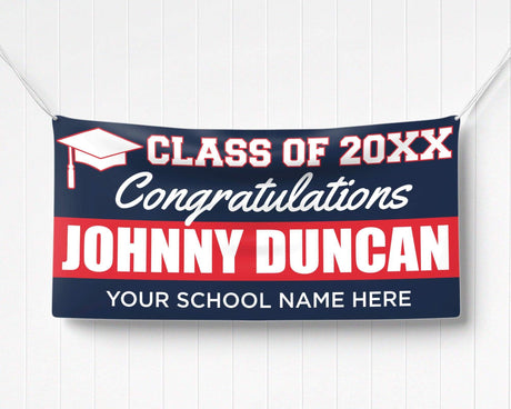 Best Banner for Graduation Ceremony featuring 'Class of 20XX' and personalized name for celebration.