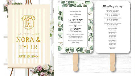 Wedding invitation design showcasing names and details for Brittany & Sidney's wedding, highlighting tips on how to address wedding invitations without offending grandma.