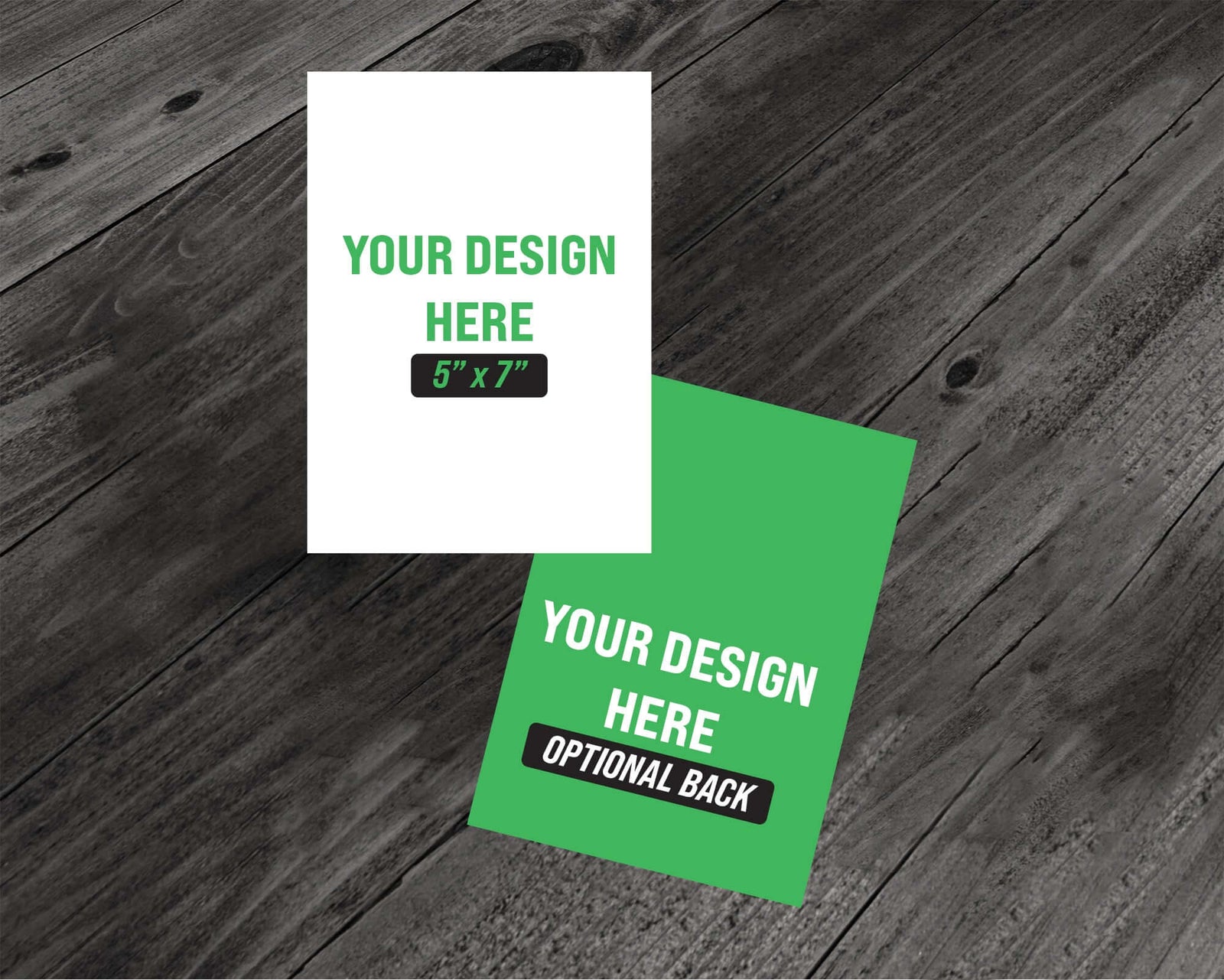 Canva Creations Deserve Professional Printing with custom design options on a wooden background.