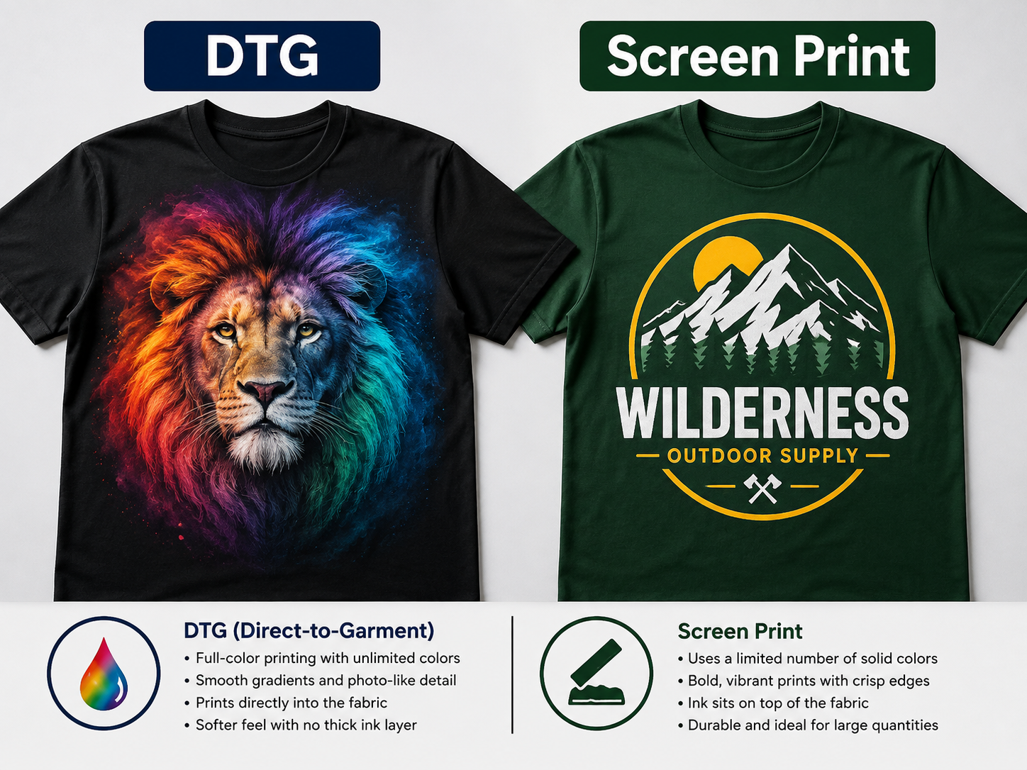 DTG vs. Screen Printing: Best Choice for Small vs. Large Orders