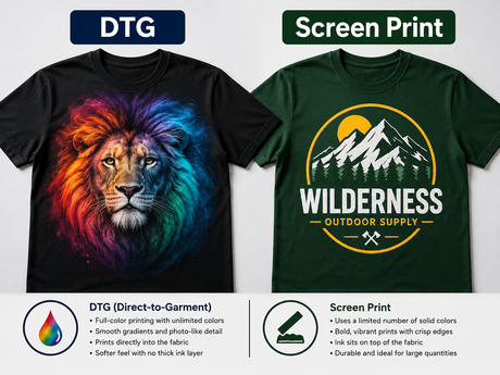 DTG vs. Screen Printing: Best Choice for Small vs. Large Orders