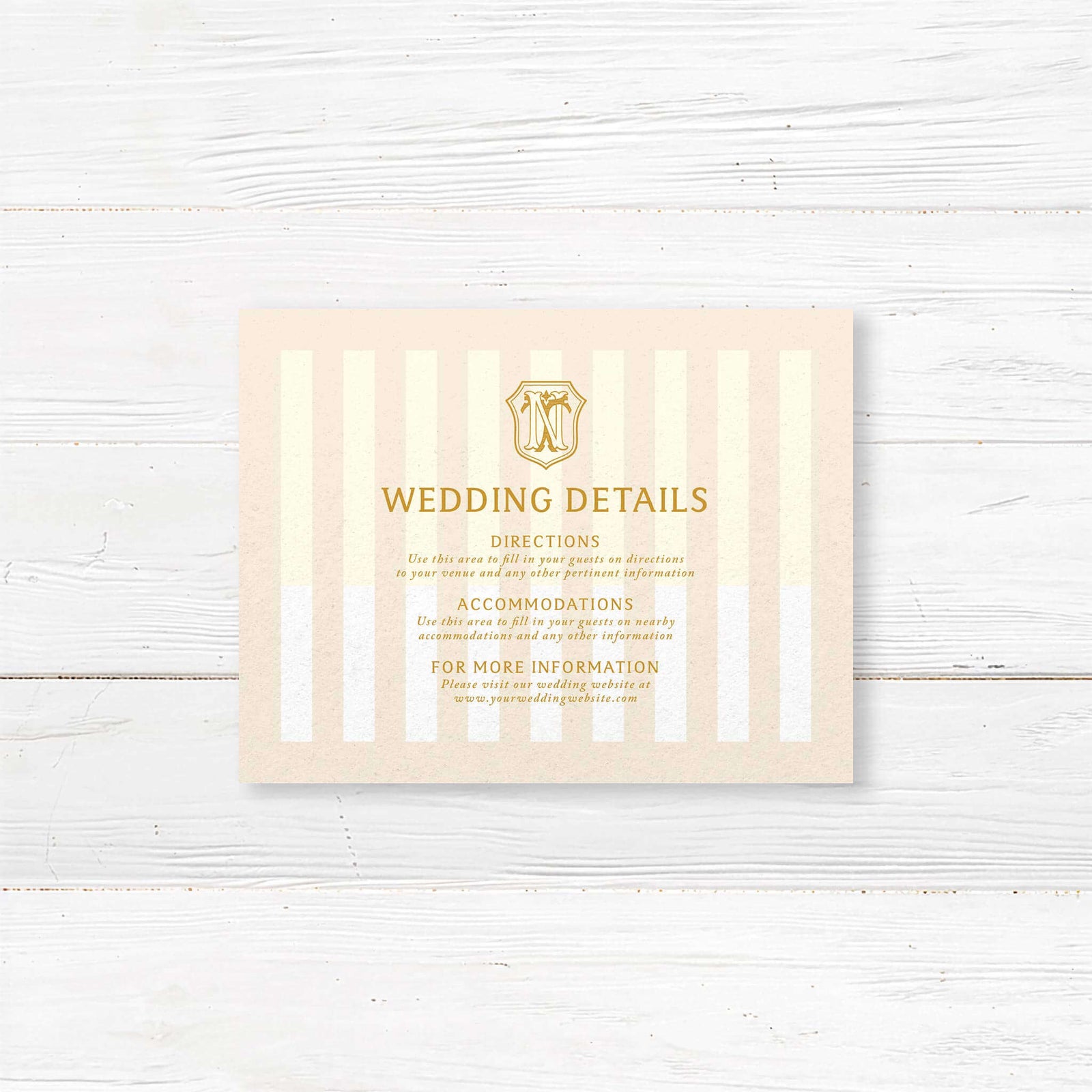 Wedding Invitation Wording Guide 2026 showing elegant wedding details and accommodations information.