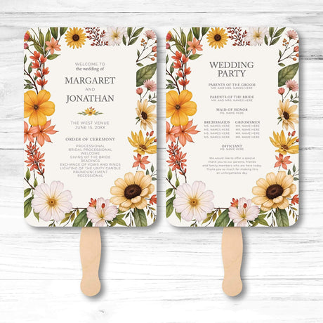 Top Wedding Fans Program Ideas for Your Special Day featuring floral designs and wedding details.