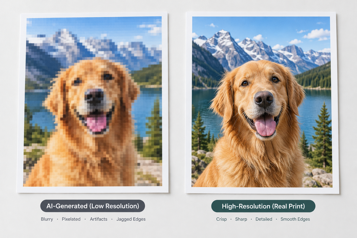 Why Does My AI Image Look Blurry When Printed? (And How to Fix It)