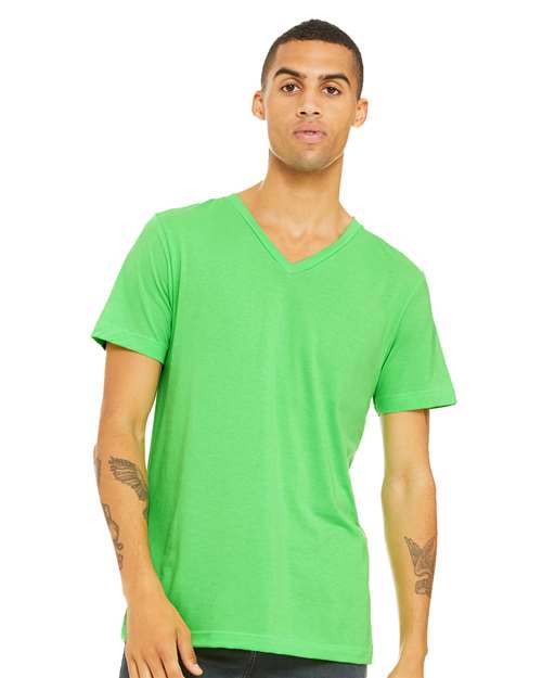 BELLA + CANVAS - Unisex Heather CVC V-Neck Tee - 3005CVC