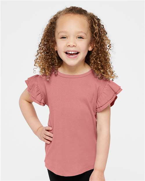 Rabbit Skins - Toddler Flutter Sleeve Tee - 3339LA