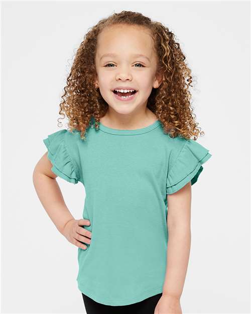 Rabbit Skins - Toddler Flutter Sleeve Tee - 3339LA