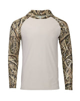 Paragon Men’s Biloxi performance colorblocked hooded long sleeve t-shirt with a lightweight, athletic design and modern fit. Features moisture-wicking fabric, a hood, and contrasting panels, ideal for active or casual wear.