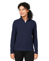 Devon & Jones Women’s Raleigh stretch quarter-zip pullover with a sleek, modern fit and soft, flexible fabric. Features a zip-up collar and comfortable stretch design, ideal for layering or everyday wear.