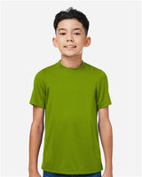 Team 365 Youth Zone Performance mesh t-shirt with a lightweight, breathable design and athletic fit. Features moisture-wicking fabric and mesh construction, perfect for sports, school, or active wear.