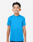 Team 365 Youth Zone Performance mesh t-shirt with a lightweight, breathable design and athletic fit. Features moisture-wicking fabric and mesh construction, perfect for sports, school, or active wear.