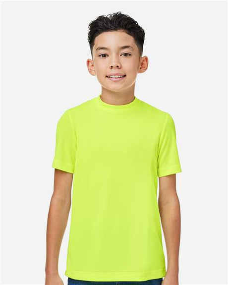Team 365 Youth Zone Performance mesh t-shirt with a lightweight, breathable design and athletic fit. Features moisture-wicking fabric and mesh construction, perfect for sports, school, or active wear.