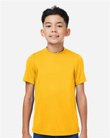 Team 365 Youth Zone Performance mesh t-shirt with a lightweight, breathable design and athletic fit. Features moisture-wicking fabric and mesh construction, perfect for sports, school, or active wear.