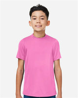 Team 365 Youth Zone Performance mesh t-shirt with a lightweight, breathable design and athletic fit. Features moisture-wicking fabric and mesh construction, perfect for sports, school, or active wear.