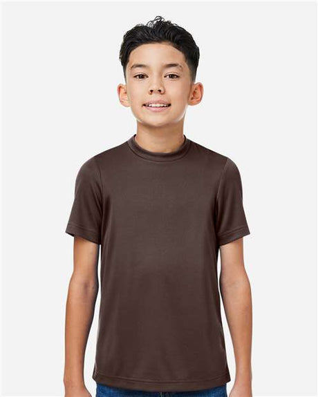 Team 365 Youth Zone Performance mesh t-shirt with a lightweight, breathable design and athletic fit. Features moisture-wicking fabric and mesh construction, perfect for sports, school, or active wear.